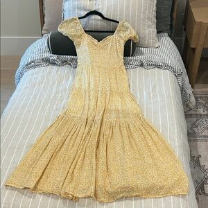 Billabong X Salty Blonde Yellow Floral Puff-Sleeve Maxi Dress